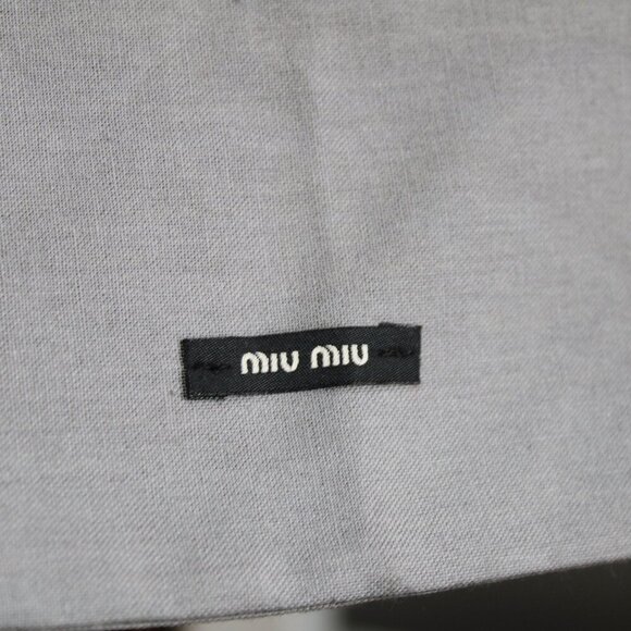 Miu Miu Gray Logo Canvas Cotton Drawstring Dust Bag 21" x 15.75" - Picture 3 of 4